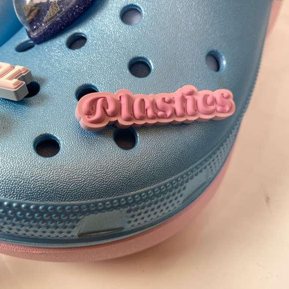 Crocs Mean Girls Limited Edition Platform Clogs Shoes Blue & Pink Lined Size 8 - Picture 9 of 12